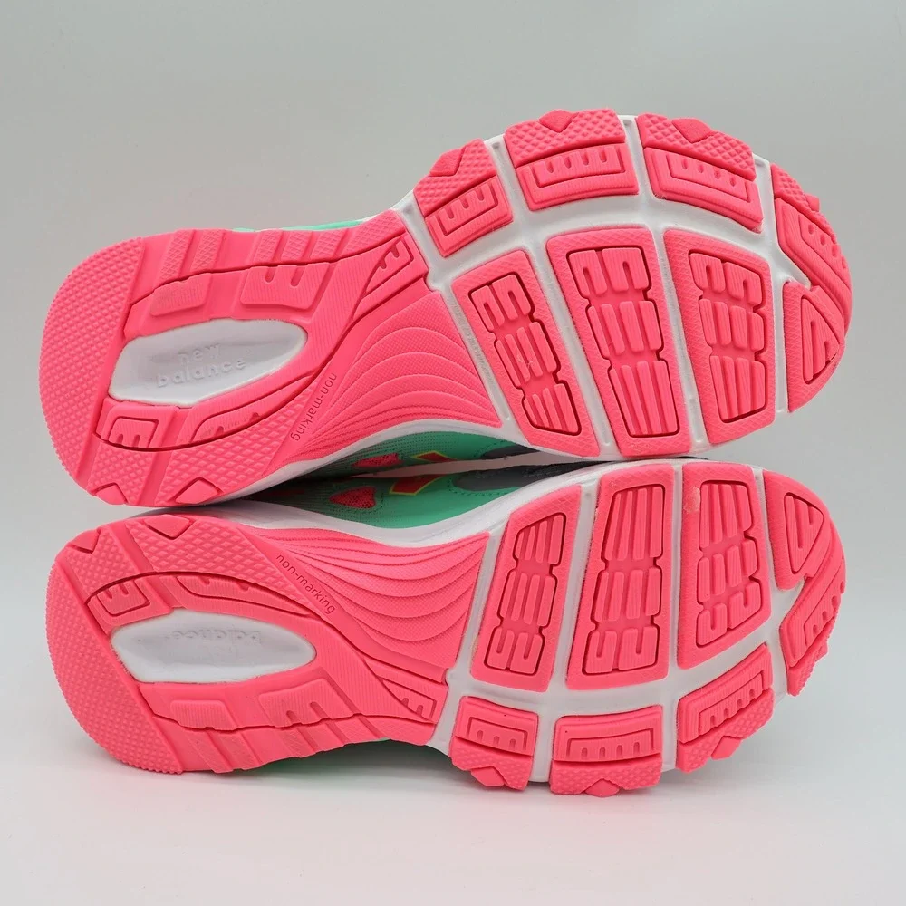 New Balance 680v3 Running Shoes Kids 4 Grey Green Pink KR680GKY Sneaker